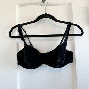 Victoria's‎ Secret | Velvet Black Lined Embroidered Luxury Bra 36C